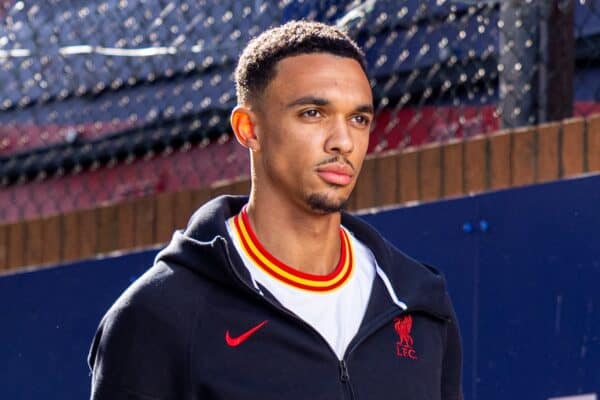 LONDON, ENGLAND - Saturday, October 5, 2024: Liverpool's Trent Alexander-Arnold arrives before the FA Premier League match between Crystal Palace FC and Liverpool FC at Selhurt Park. (Photo by David Rawcliffe/Propaganda)